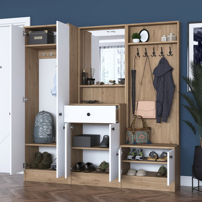Hanah Home Recibidor P6 - M3 - 2490 Blanco y Nogal